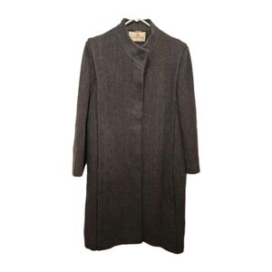 Vintage 80s Chimney Ridge New Wool Mandarin Collar Hidden Button Placket Sz 14